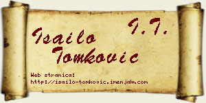 Isailo Tomković vizit kartica